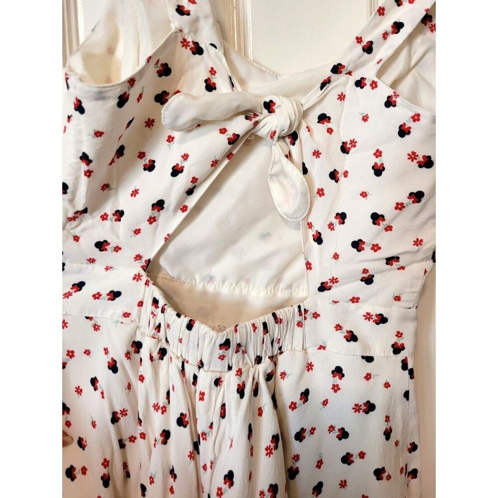 Disney Lauren Conrad Minnie Mouse White Sleeveless Dress Size 6 Fit & Flair - Picture 4 of 7